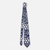 Blauw kerstboomschilfers stropdas (Achterkant)