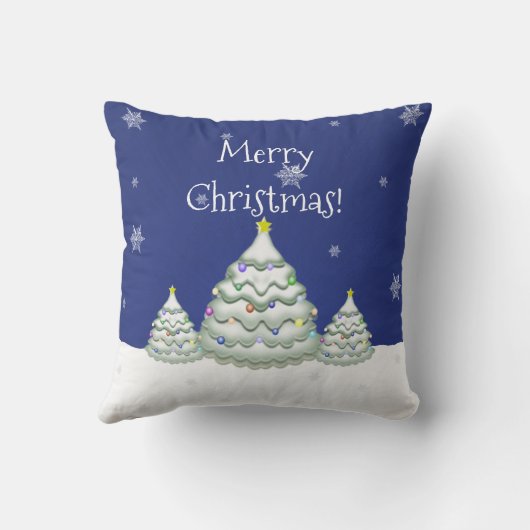 Blauw kerstboomSierkussen Kussen (Achterkant)