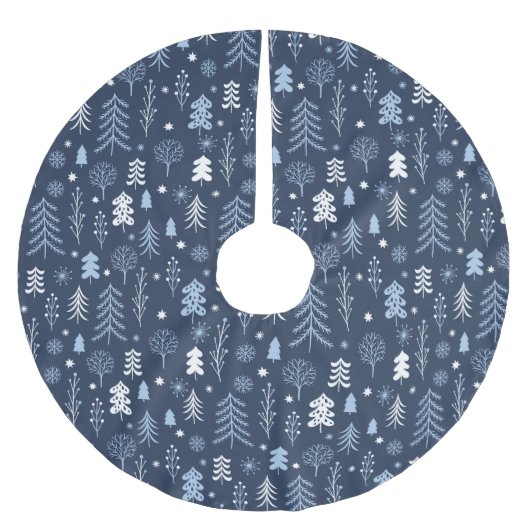 Blauw kerstbos kerstboom rok (Voorkant)
