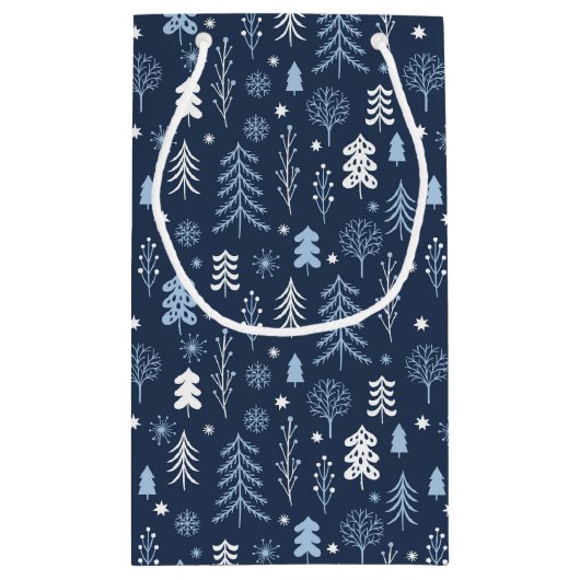 Blauw kerstbos klein cadeauzakje (Achterkant)