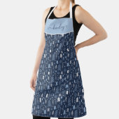 Blauw kerstbos schort (Insitu)