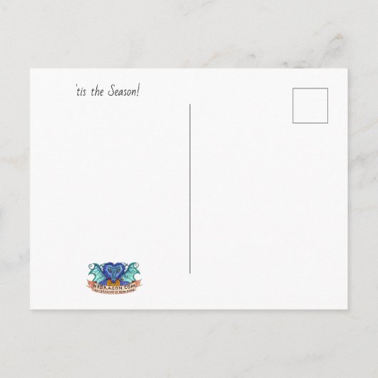 Blauw kerstbriefkaart aankondigingskaart (Achterkant)