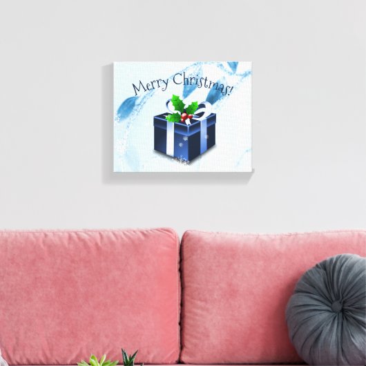 Blauw kerstcadeau afdrukken (Insitu (Woonkamer))