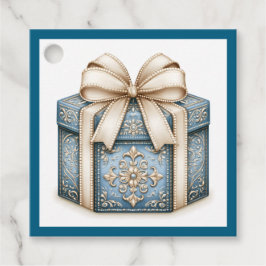 Blauw Kerstcadeau Bedankjes Labels