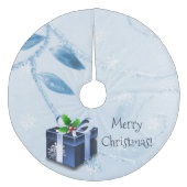 Blauw Kerstcadeau Boomrok Fleece Kerstboom Rok (Voorkant)