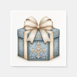 Blauw Kerstcadeau Servet