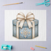 Blauw kerstcadeau tissuepapier (Craft)