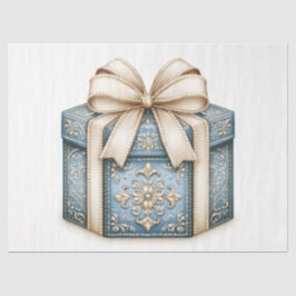 Blauw kerstcadeau tissuepapier