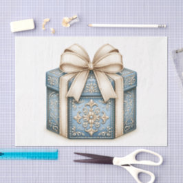 Blauw Kerstcadeau Tissuepapier