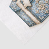 Blauw Kerstcadeau Tissuepapier (Detail)