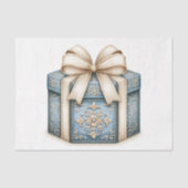 Blauw Kerstcadeau Tissuepapier (Voorkant)