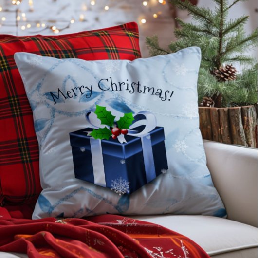 Blauw Kerstcadeau Worp Kussen
