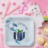 Blauw kerstcadeaupapier Bord (Feest)