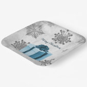Blauw kerstcadeaupapier Bord (Gebogen)