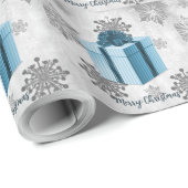 Blauw kerstcadeaupapier cadeaupapier (Rol Hoek)