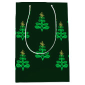 Blauw kerstcadeaupapier medium cadeauzakje (Voorkant)