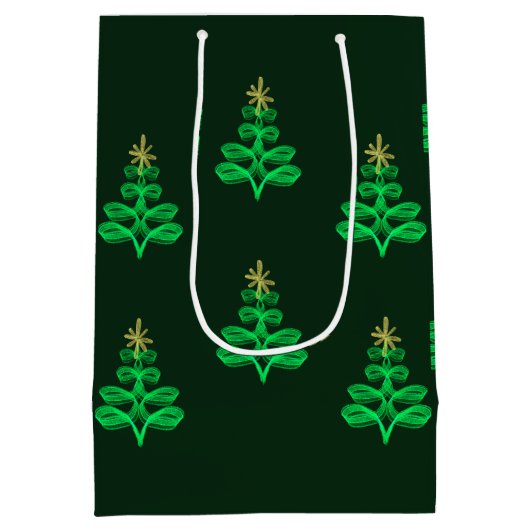 Blauw kerstcadeaupapier medium cadeauzakje (Achterkant)