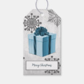 Blauw kerstcadeautje cadeautje Label Cadeaulabel (Voorkant)