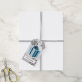 Blauw kerstcadeautje cadeautje Label Cadeaulabel (Met Touw)