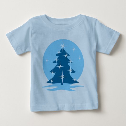 Blauw kerstfeest Baby T-shirt Vakantie Klassiek T- (Voorkant)