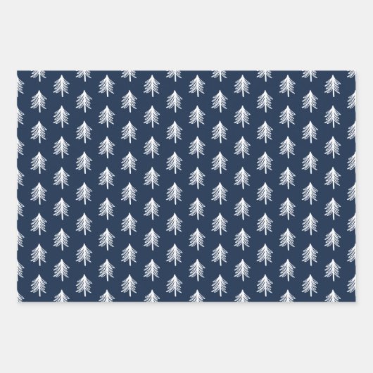 Blauw kerstfeest inpakpapier vel (Voorkant)