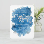Blauw Kerstfeest Kaart (Staand voorkant)