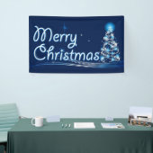 Blauw kerstfeest spandoek (Beurs)