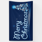 Blauw kerstfeest spandoek (Verticaal)