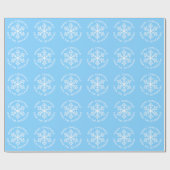 Blauw kerstinpakpapier met snowflake cadeaupapier (Vlak)