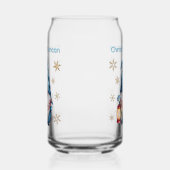 Blauw Kerstkabouter met Rode Lantaarn Bessen Blikvorm Glas (Rechts)