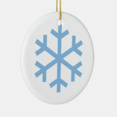 Blauw kerstkeramisch Ornament met snowflake (Rechts)