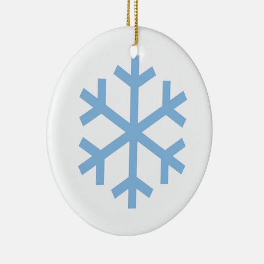 Blauw kerstkeramisch Ornament met snowflake (Rechts)