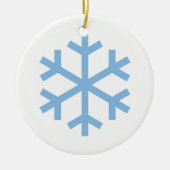 Blauw kerstkeramisch Ornament met snowflake (Voorkant)