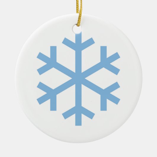 Blauw kerstkeramisch Ornament met snowflake (Voorkant)