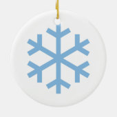 Blauw kerstkeramisch Ornament met snowflake (Achterkant)