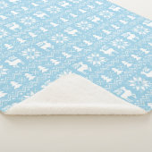 Blauw kerstkeukenrenrenrendierontwerp sherpa deken (3/4)