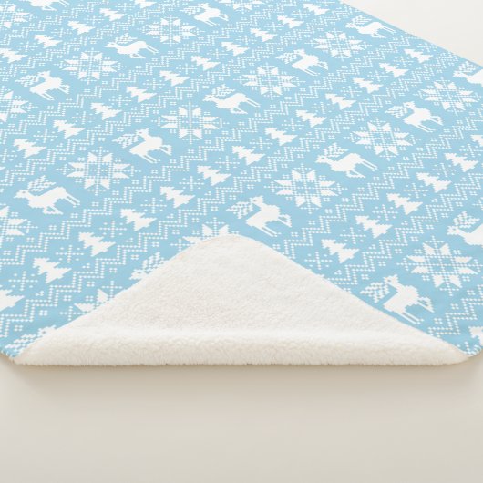 Blauw kerstkeukenrenrenrendierontwerp sherpa deken (3/4)