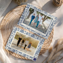 Blauw Kerstman Toile Foto