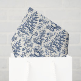 Blauw Kerstman Toile Tissuepapier