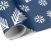 Blauw kerstmarinepatroon Verpakkingspapier Cadeaupapier (Rol Hoek)
