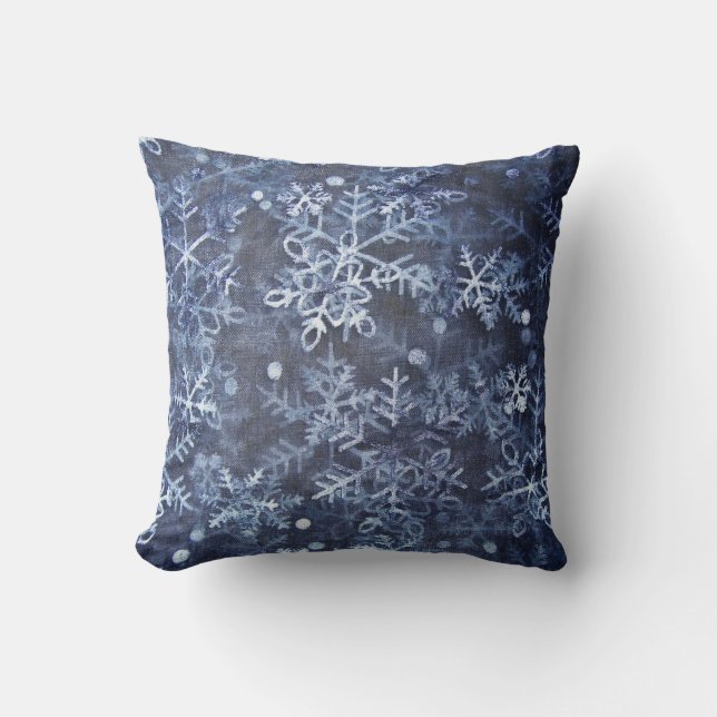 blauw Kerstmis-Amerikaanse MoJo Pillow Kussen (Voorkant)