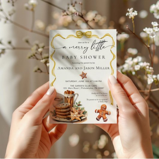 Blauw Kerstmis Baby shower elegant neutraal goud Save The Date