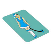 Blauw Kerstmis catgirl Magneet (Rechterzijde)