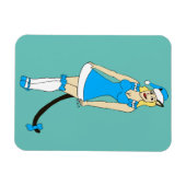 Blauw Kerstmis catgirl Magneet (Horizontaal)