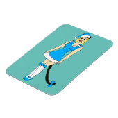 Blauw Kerstmis catgirl Magneet (Linkerzijde)