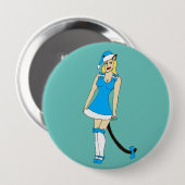 Blauw Kerstmis catgirl Ronde Button 4,0 Cm (Voorkant /achterkant)