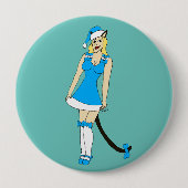 Blauw Kerstmis catgirl Ronde Button 4,0 Cm (Voorkant)