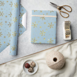  Blauw Kerstmis Sneeuwvlok Cadeaupapier