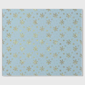  Blauw Kerstmis Sneeuwvlok Cadeaupapier (Vlak)