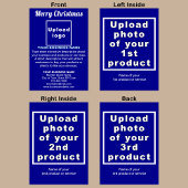 Blauw | Kerstmis | Zakelijk | Opgevouwen kerstkaar Feestdagen Kaart